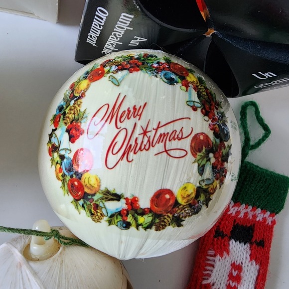 1980s Vintage Christmas Ornaments Lot Mother Daughter Silk Wrapped 1982 1990 80s - Picture 8 of 16